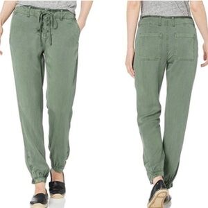 UGG Rosendahl Tencel Army Green Jogger Pants Lace Up Front Size Small